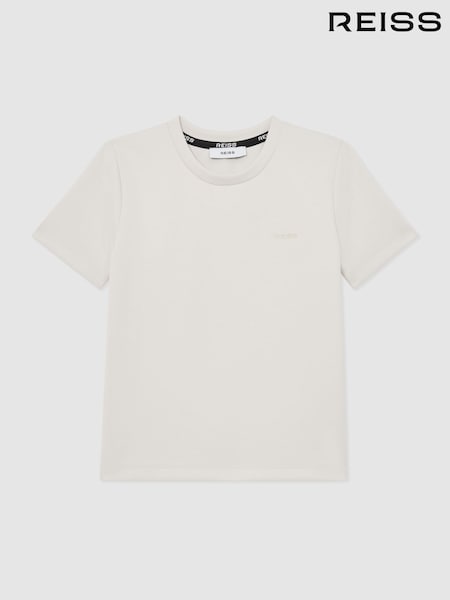 Reiss Stone Wesley Premium Interlock Logo T-Shirt (G56513) | £33