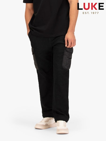 Luke 1977 Continental Black Joggers (G56610) | £45