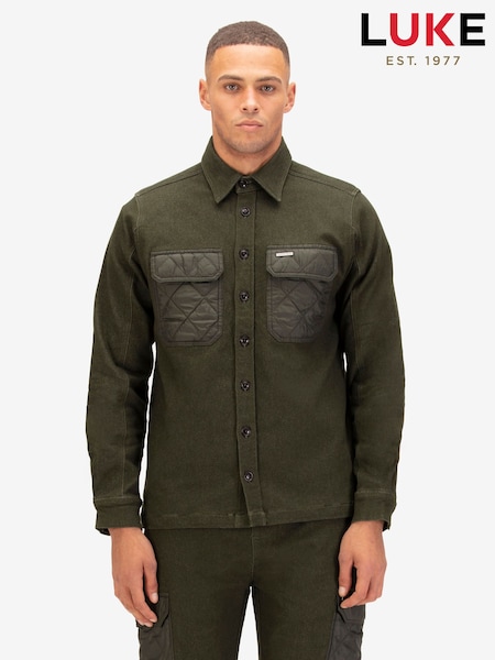 Luke 1977 Dark Green Down Shirt (G56620) | £55