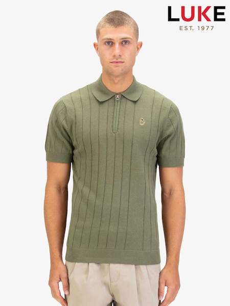 Luke 1977 Rib Eye Knitted Polo Shirt (G56629) | £65
