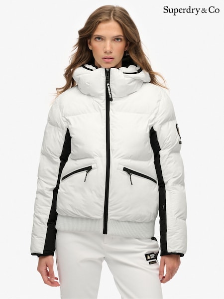 Superdry White Hooded Ski Bomber Jacket (G56956) | £200