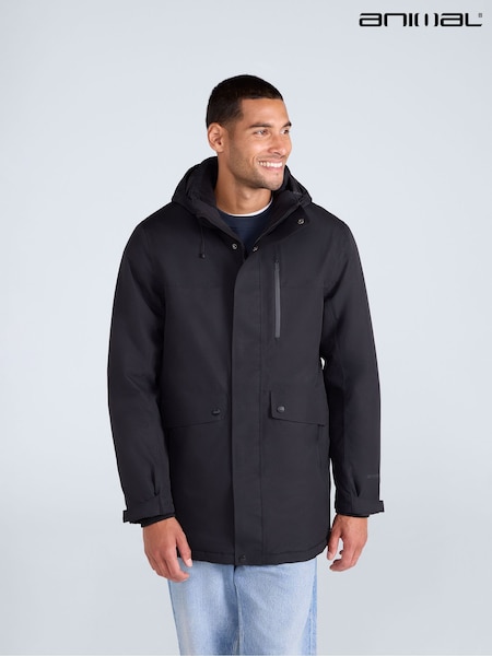 Animal Black Lisbon Waterproof Coat (G57046) | £140