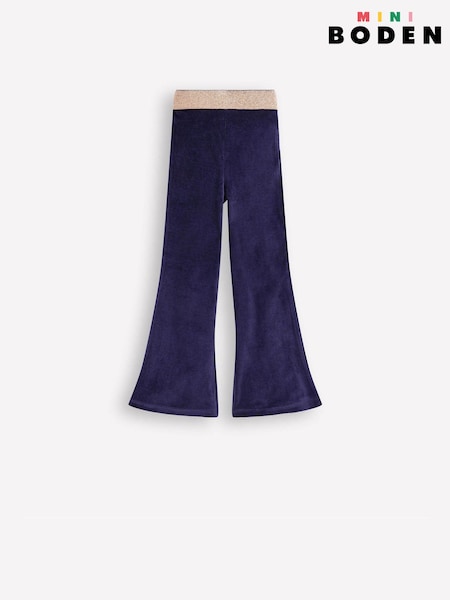Boden Blue Velvet Flared Leggings (G57132) | £19 - £21