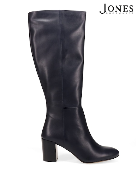 Jones Bootmaker Black Narrow Fit Neptune Medium Calf Fit Long Leather Boots (G57152) | £190