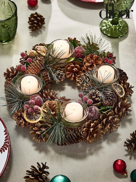 Dibor Citrus Spice Round Tealight 30cm Centrepiece (G57223) | £25