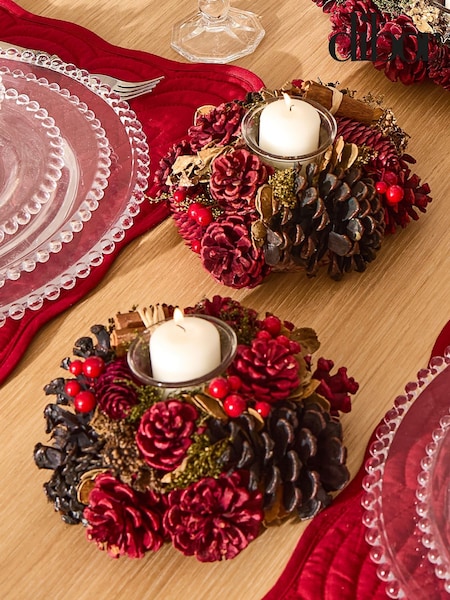 Dibor Cinnamon Pine Single Candle Holders (G57263) | £22