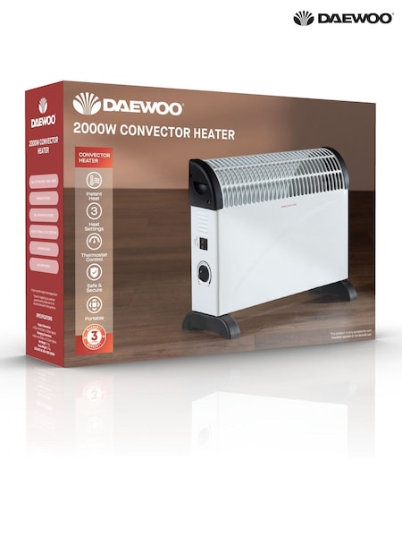 Daewoo White Convector Heater 2000W (G57445) | £25