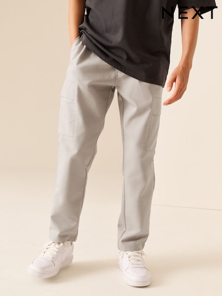 Ecru - Slim Tapered Utility Cargo Trousers (3-16yrs)