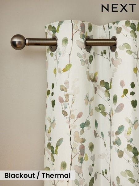 Honesty Leaf Floral Print Blackout/thermal Eyelet Curtains