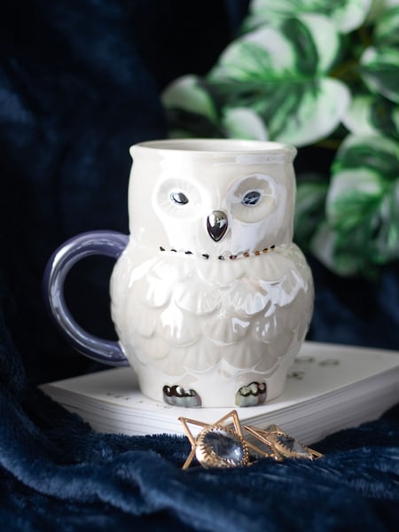 Something Different White Owl Shaped Iridescent Mug (G57729) | £18