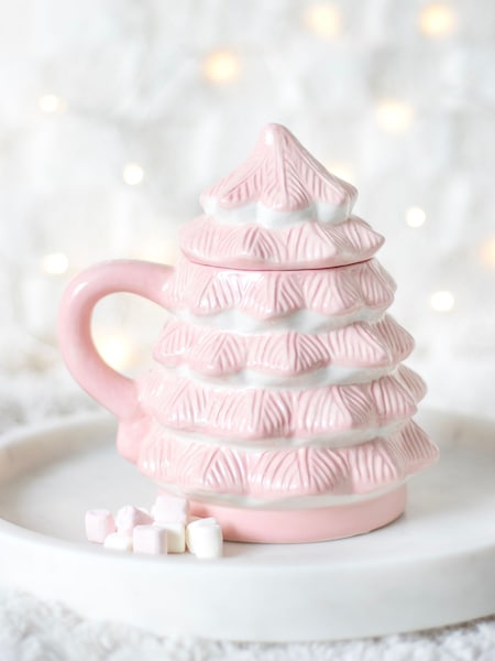Something Different Pink Christmas Tree Shaped Mug (G57733) | £18