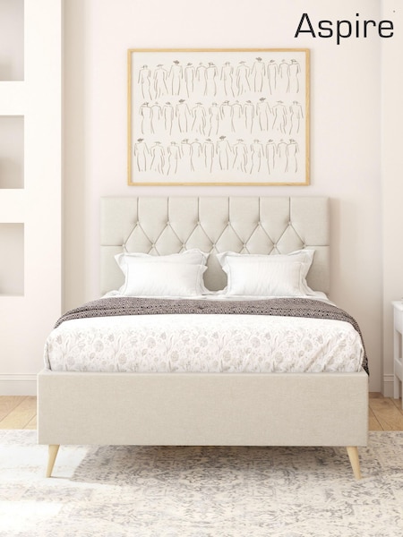 Zara Beige Olivier Divan Style Contemporary Bed Frame and Wool Pocket Mattress (G57764) | £640 - £885