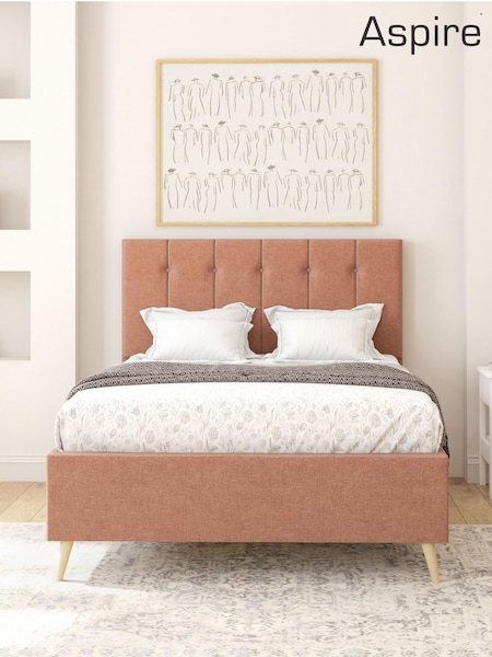 Zara Blush Hepburn Divan Style Contemporary Bed Frame and Wool Pocket Mattress (G57766) | £640 - £885