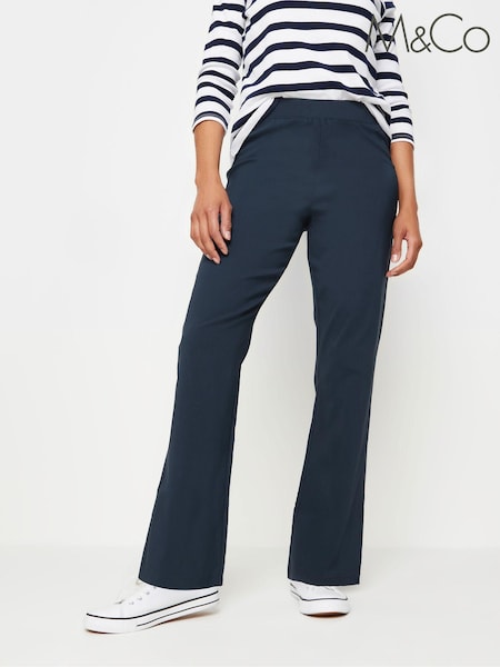 M&Co Blue Bootcut Bengaline Trousers (G58102) | £27