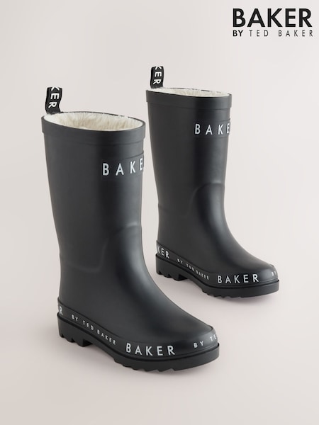 Black - Baker By Ted Baker Tall Logo Welly Boots