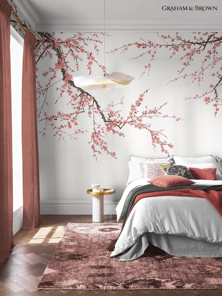 Graham & Brown Soft Pink Sakura Fixed Size Mural 2.5m x 4m (G58162) | £300