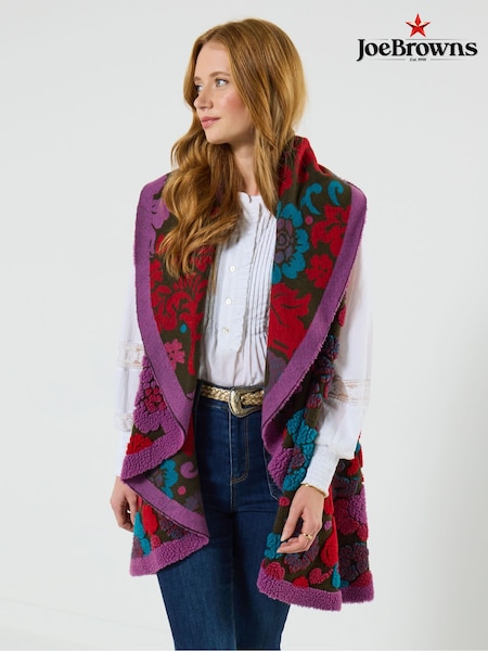 Purple Standout Floral Pattern Gillet (G58379) | £60