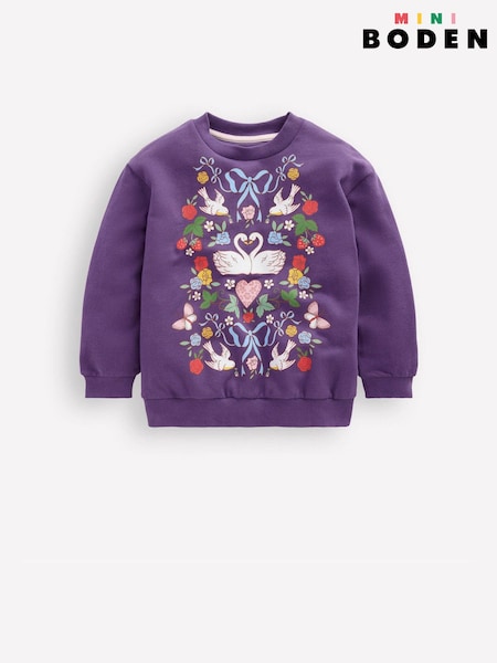 Purple Printed Sweatshirt (G58509) | £27 - £32