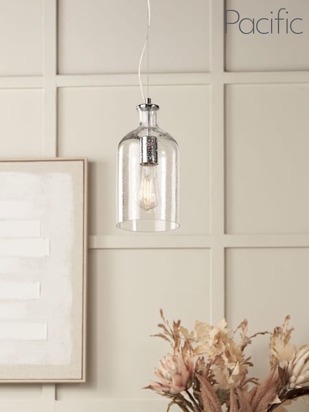 Pacific Clear Bellamy Glass Bubble Pendant Ceiling Light (G58528) | £70