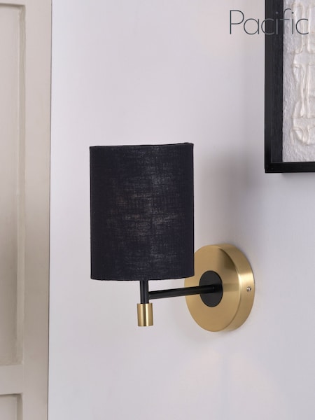 Pacific Black Bryce Metal Wall Light (G58536) | £50
