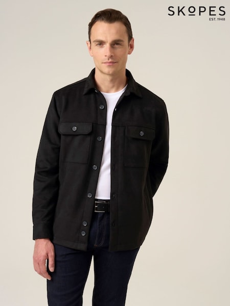 Skopes Black Casual Faux Suede Shacket (G58937) | £59