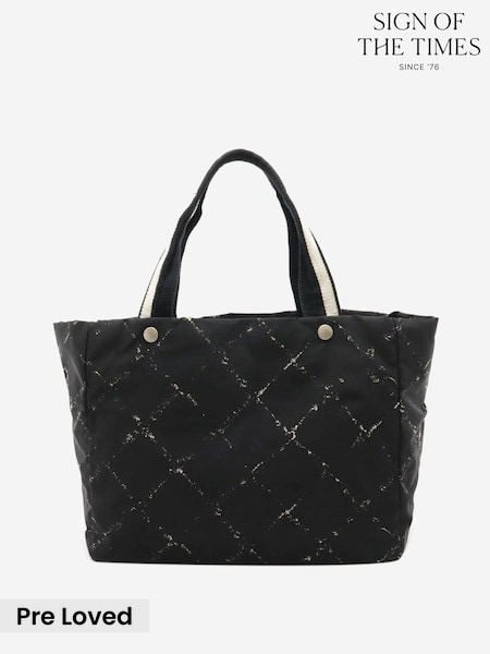 Sign of the Times Chanel Vintage 2000 Travel Line Nylon Tote Black Bag (G58988) | £948