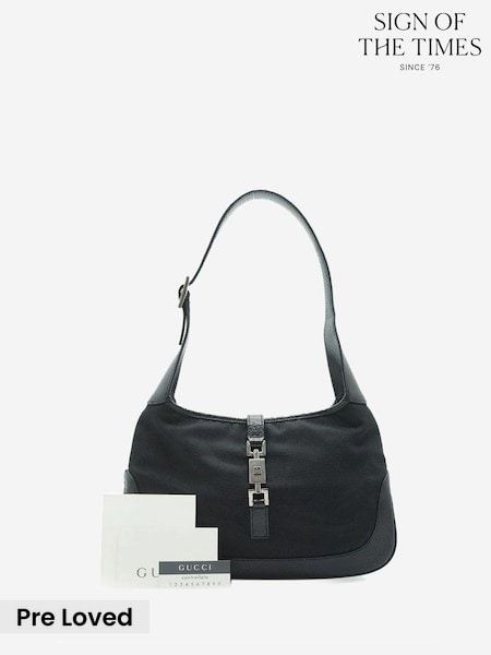 Sign of the Times Mini Jackie Canvas And Leather Black Bag (G58999) | £835