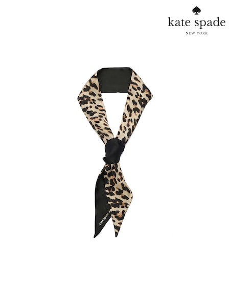 kate spade new york Animal Downtown Leopard Silk Skinny Scarf (G59018) | £55