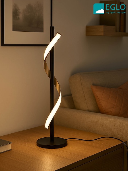Eglo Black Brushed Brass Conaprato Modern Table Lamp (G59060) | £69