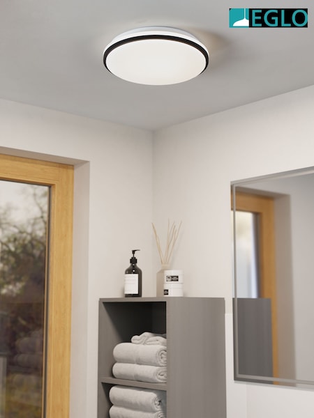 Eglo White Margidore Steel LED CCT IP54 Wall & Ceiling Light (G59070) | £40