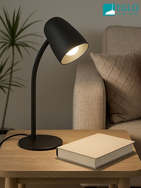 Eglo Black Carlo Modern Steel Flexible Desk Lamp (G59072) | £35