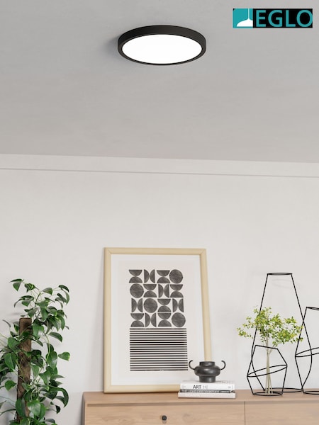 Eglo Black Fueva 6-Z Smart RGB IP44 Ceiling Light (G59076) | £60