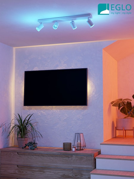 Eglo White Melitello-Z Smart Control RGB LED 4 Spotlight (G59078) | £99