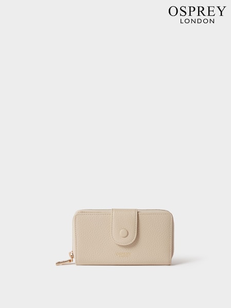 Osprey London The Core Medium Leather Popper Matinee Brown Purse (G59079) | £59