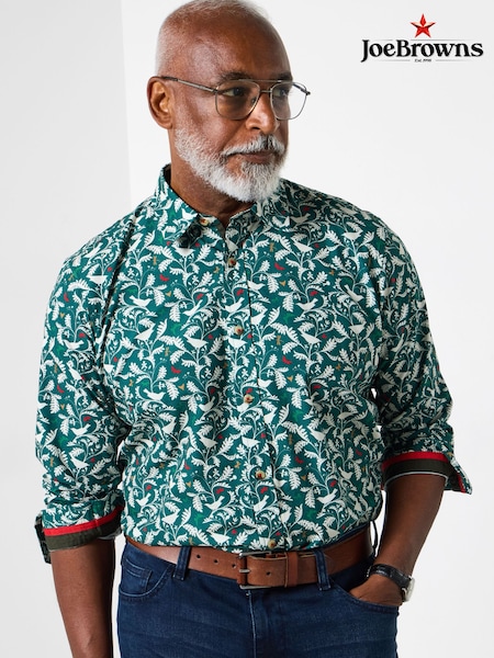 Joe Browns Green Bird Print Long Sleeve Shirt (G59312) | £45