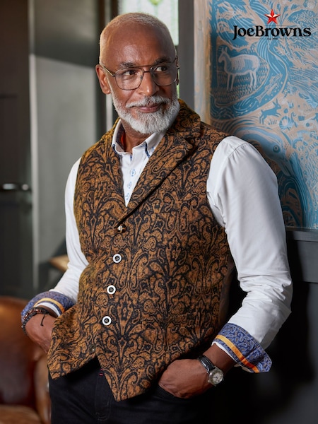 Joe Browns Brown Stylish Button-Up Paisley Waistcoat (G59319) | £64