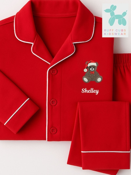 Ruff Cubs Kidswear Red Classic Teddy Bear Christmas Pyjamas (G59330) | £38