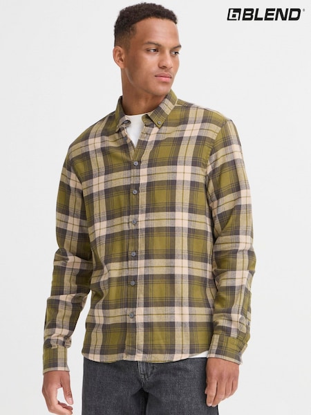 Blend Green Check Long Sleeve Shirt (G59383) | £35