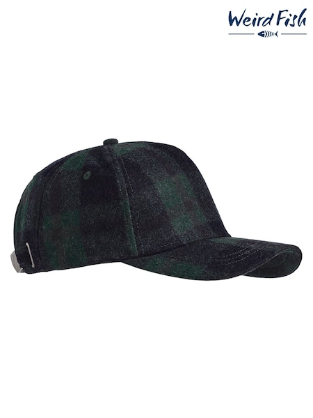 Weird Fish Green Falkirk Flannel Check Cap (G59453) | £28