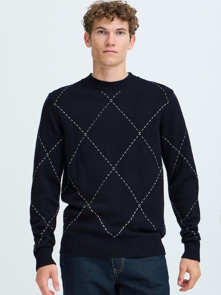 Casual Friday Blue Jacquard Knitted Jumper (G59467) | £70