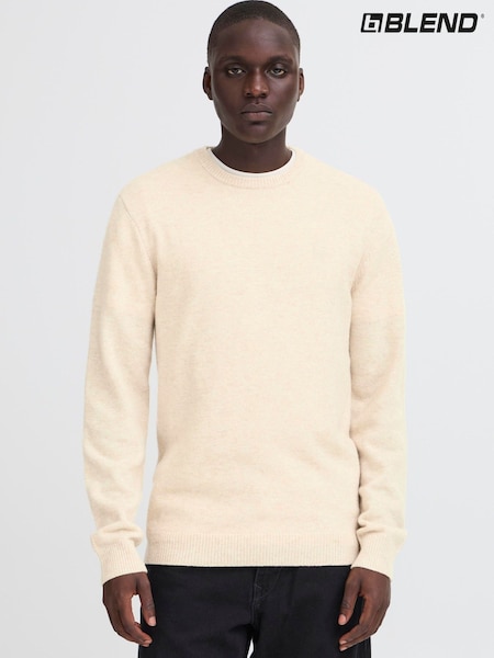 Blend Cream Crew Neck Knit Jumper (G59495) | £35