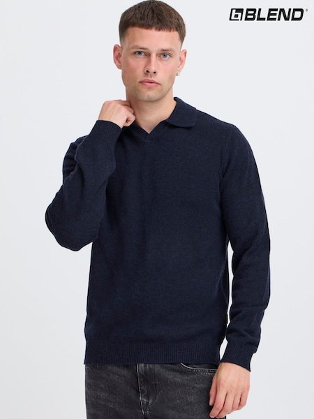 Blend Blue Blend Open Neck Knit Jumper (G59496) | £45