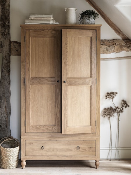 Cotswold Company Rustic Elkstone Mellow Oak Double Wardrobe (G59558) | £1,120