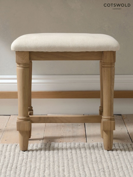 Cotswold Company Rustic Elkstone Mellow Oak Dressing Table Stool (G59566) | £135