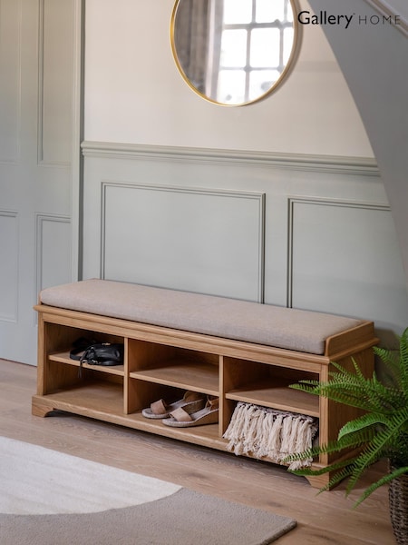 Gallery Home Natural Clayton Oak Veneer Hall Bench (G59597) | £600