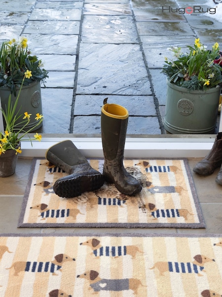 Hug Rug Beige Sausage Dog Chic Mat (G59633) | £50