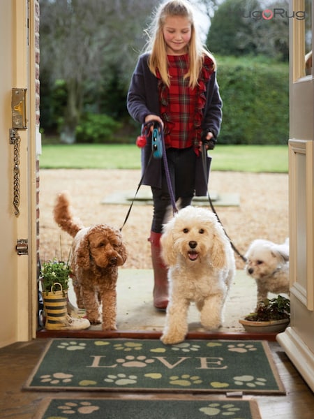 Hug Rug Green Love Paws Mat (G59635) | £50