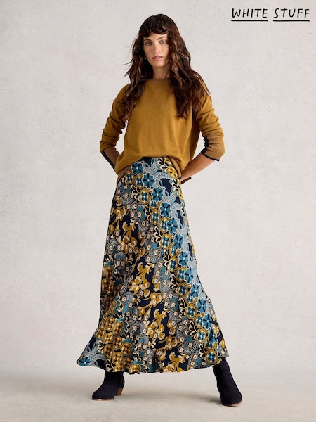 White Stuff Blue Hope Bias Cut Maxi Skirt (G59738) | £65