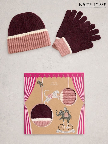White Stuff Purple Hat and Gloves Gift Box (G59742) | £49