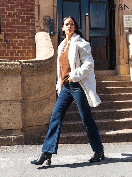 Roman Blue Marl Front Pocket Bootcut Denim Trousers (G59748) | £50